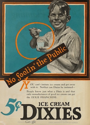 Boy smiling and eating a cup of ice cream 